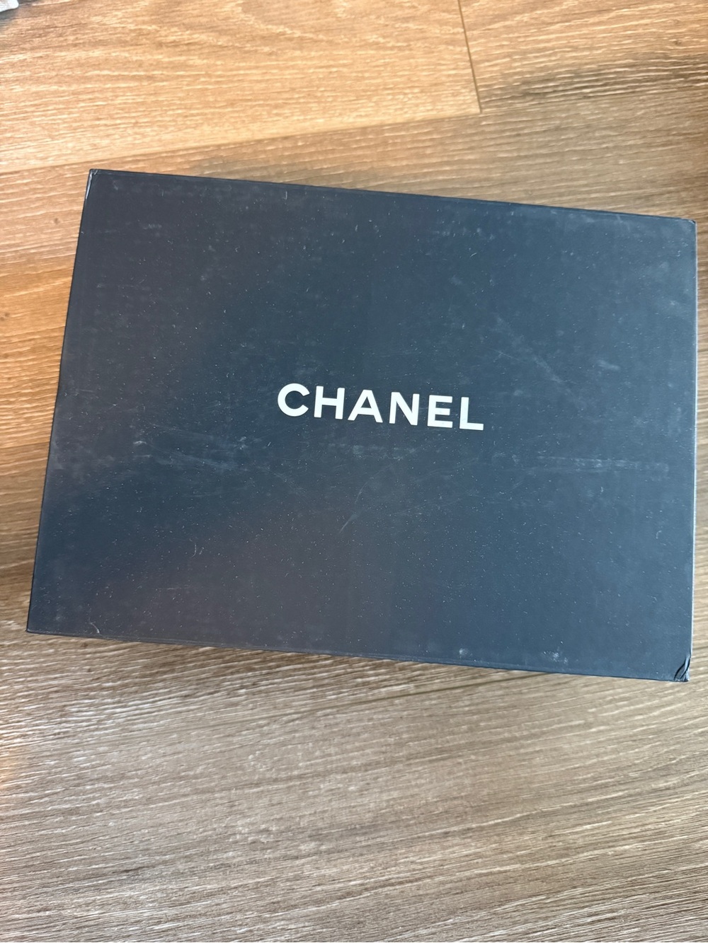 CHANEL Black Box with White Logo Centered
